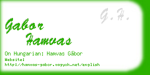 gabor hamvas business card